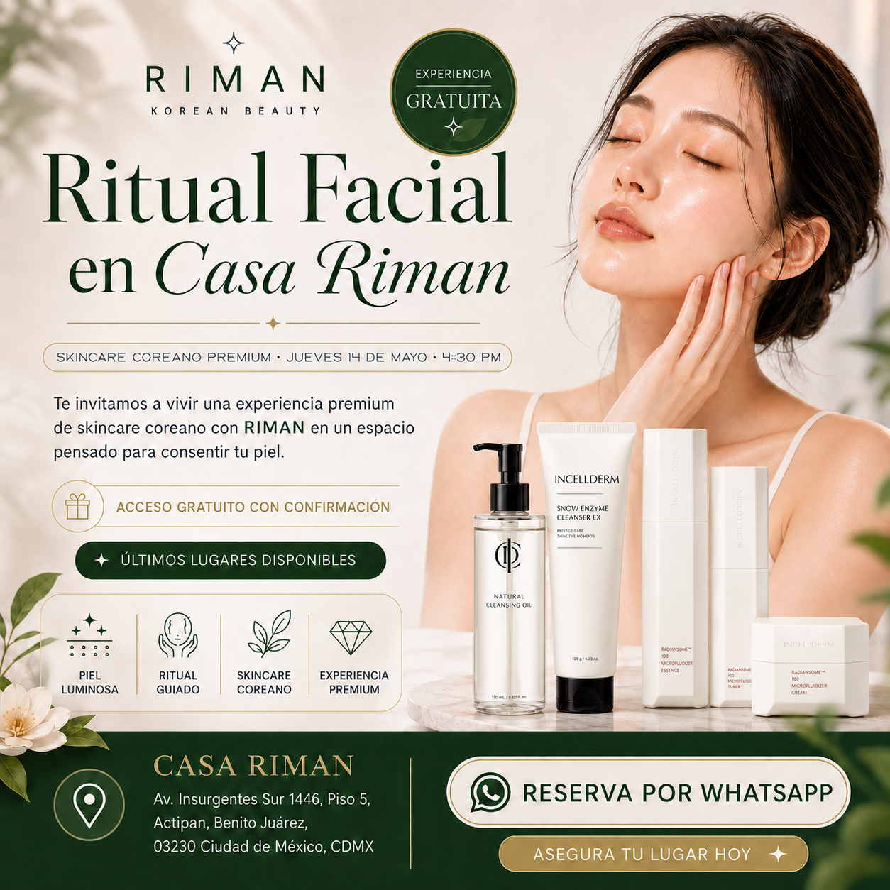 Ritual Facial en Casa RIMAN — Skincare Coreano Premium — Todos los jueves 4:30 PM