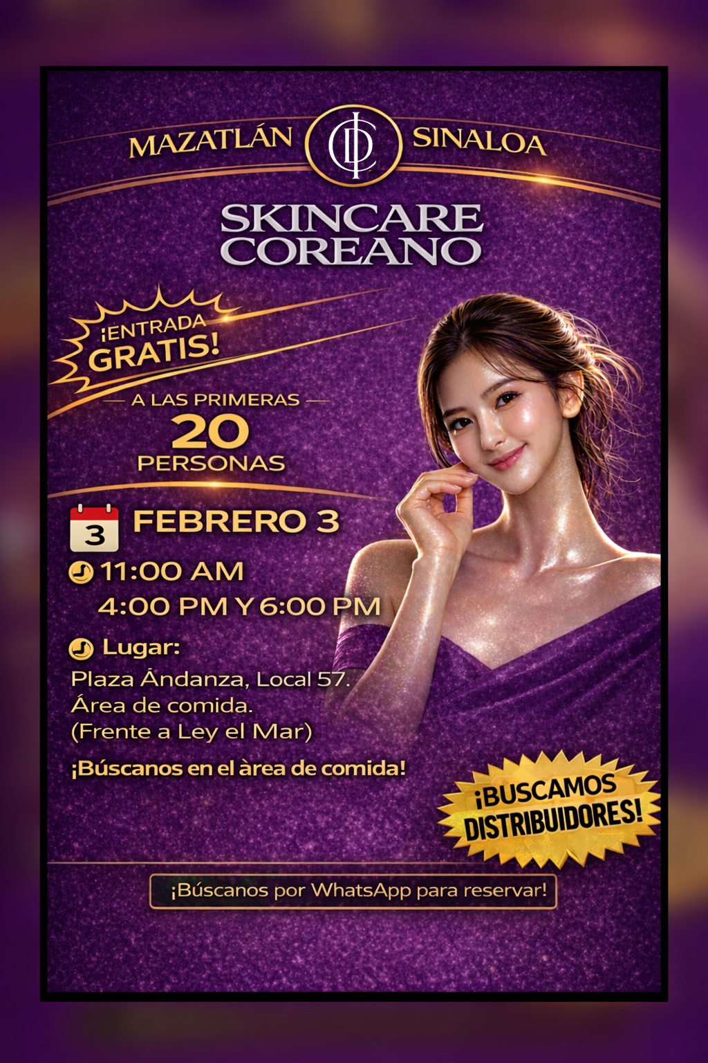 Skincare Coreano GRATIS — Mazatlán (Sinaloa) —  21 de enero y 3 de Febrero